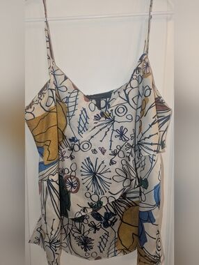 BCBGMaxAzria Cream Floral-Abstract Camisole Tank